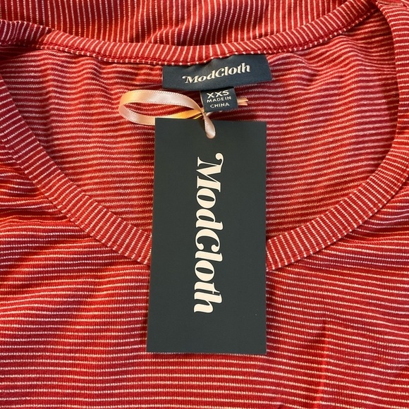 ModCloth Knotted Moxie Tank Top Red Stripe Size XXS 2XS NWT - Picture 3 of 5